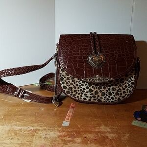 1990s Leopard Print Silver Hearts 9" x 6" x 3"